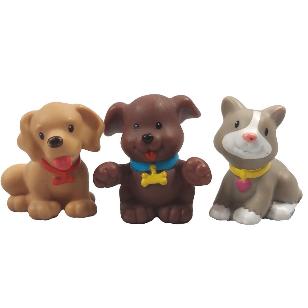Fisher Price Little People Pets Animals Lot of 3 Dog Cat 2003-2012
